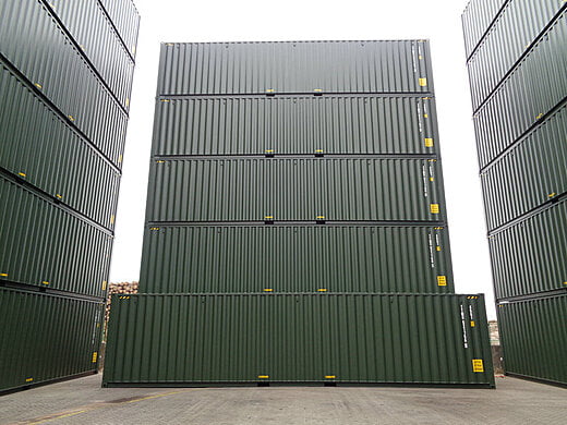 40FT High cube RAL6007 stacked