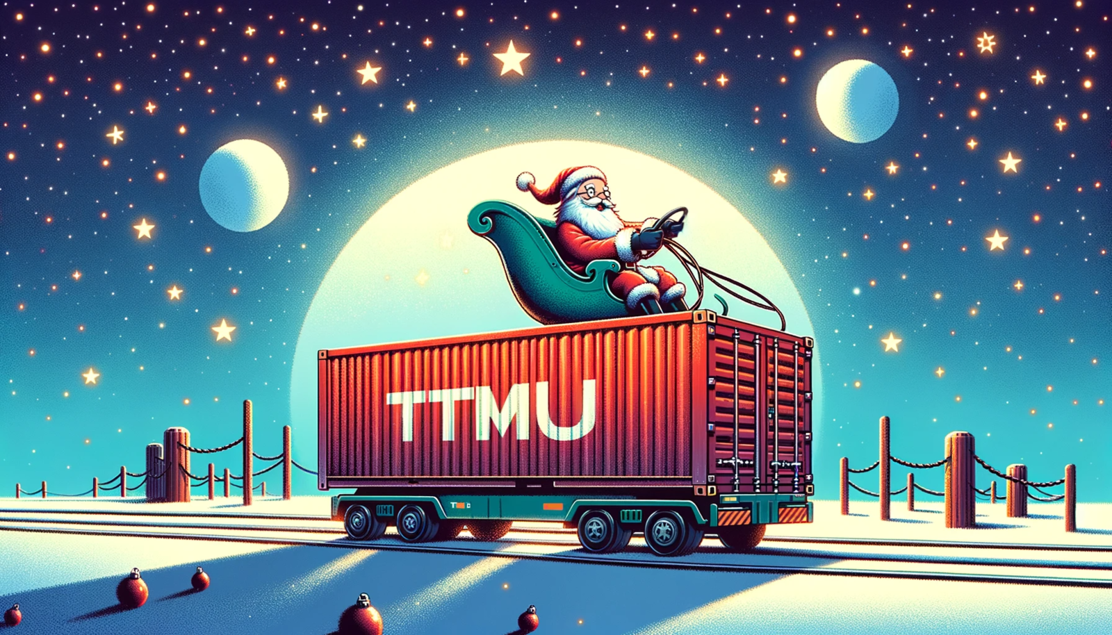 The Shipping Container during Christmas Time