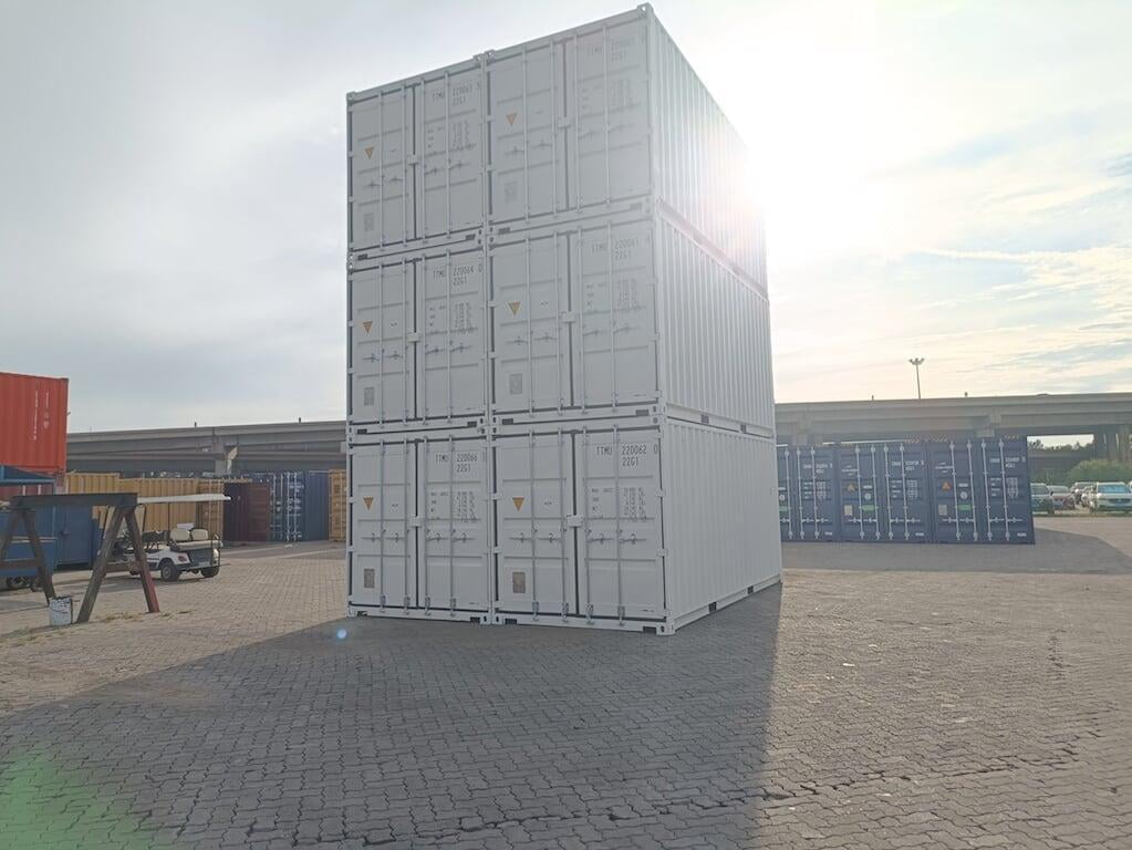 20FT Double door RAL7035 stacked